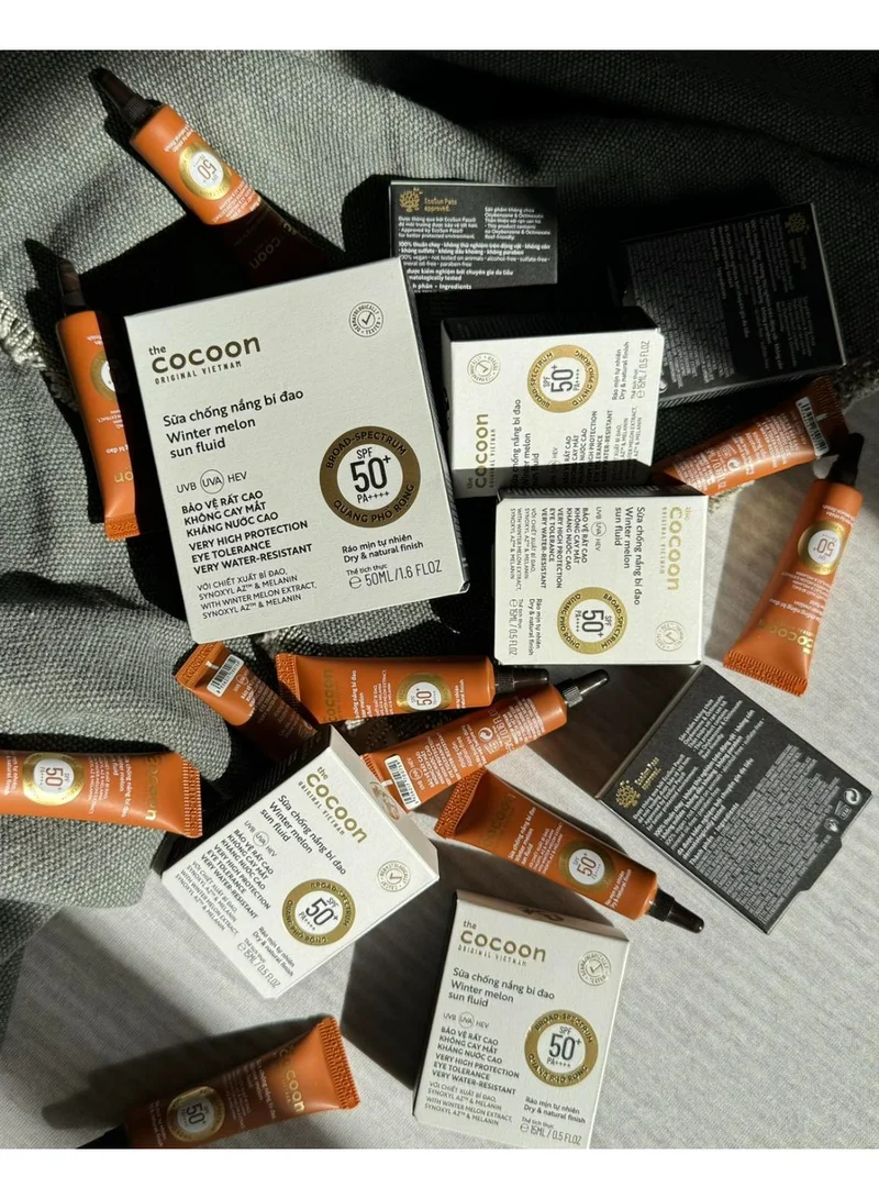 The Cocoon Original Vietnam  Winter Melon Sunscreen Sun Fluid 15ml SPF50+ PA++++ | Blue Light Protection Sunscreen for Normal to Oily Skin sensitive skin| Lightweight Matte Finish Skin Care | Water-Resistant Daily Skin Protection  | Best Price UAE